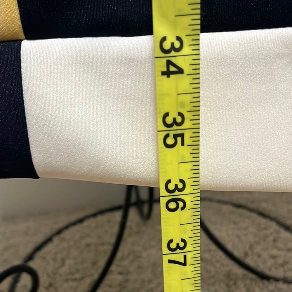 Elegant Color Block Dress - Navy, Ivory, and Yellow - Picture 4 of 5